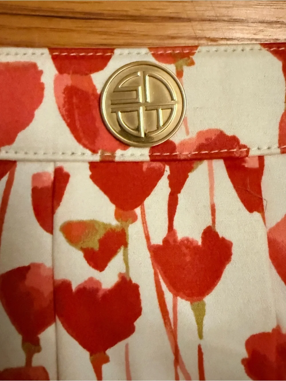 Handcrafted Clutch Purse with Gold Logo Closure